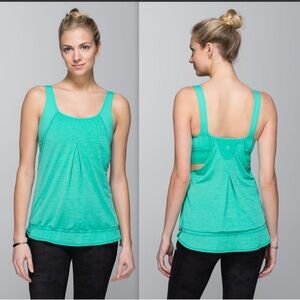 GUC LULULEMON Run Times Tank Top W/ Shelf Bra Bali Breeze